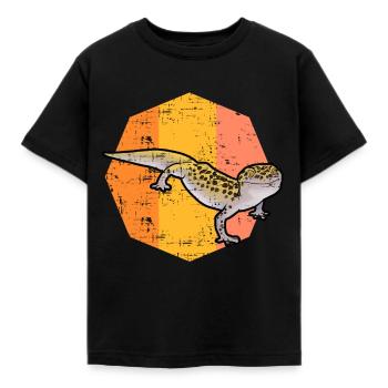 Gecko animal cadeau lézard animal reptile - T-shirt Enfant - noir - Devant - AI Model Kid Female (0cm)