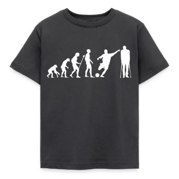 Evolution Fußball gebrochen Verletzung Geschenk - Kinder T-Shirt - Dunkelgrau - Vorne - AI Model Kid Female (0cm)