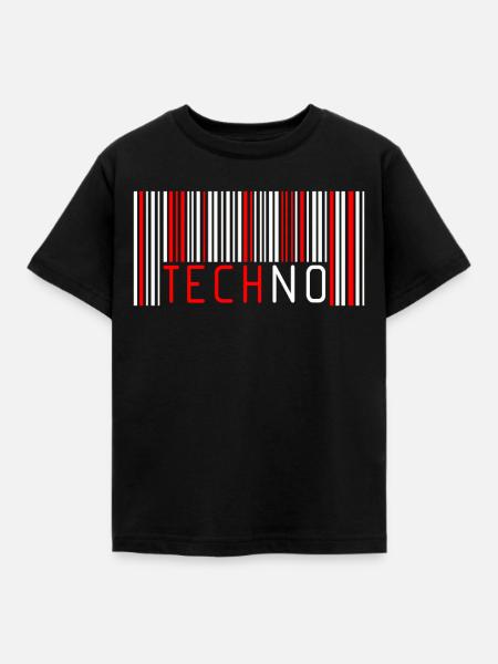 Barcode Techno - Kinder T-Shirt - Schwarz