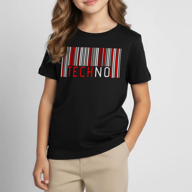 Barcode Techno Kinder T-Shirt