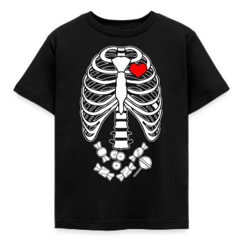 Cadeau de côtes de squelette de bonbons d'Halloween - T-shirt Enfant - noir - Devant - AI Model Kid Female (0cm)