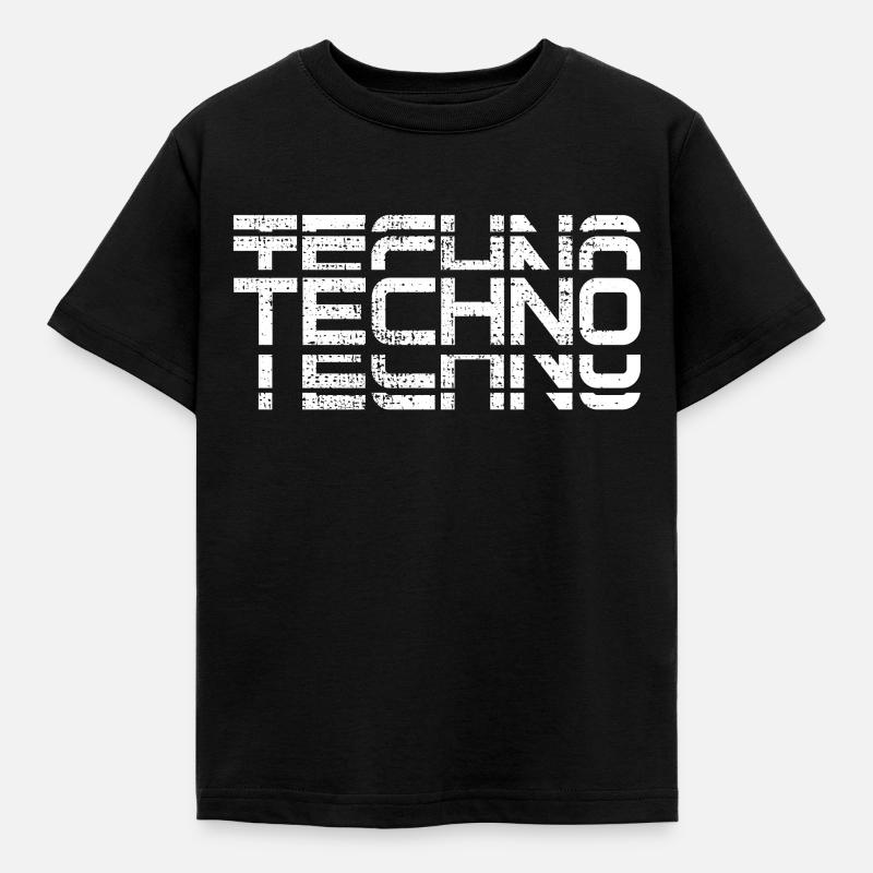 Techno Design - Kinder T-Shirt - Schwarz