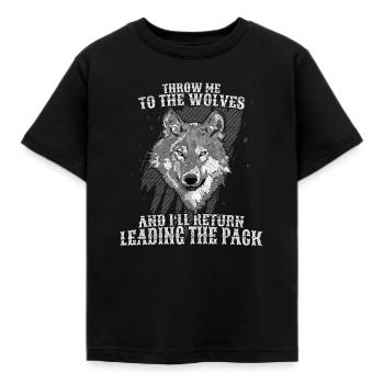 Wolf pack wild animal predator forest animal gift - Kids' T-Shirt - black - Front - AI Model Kid Female (0cm)