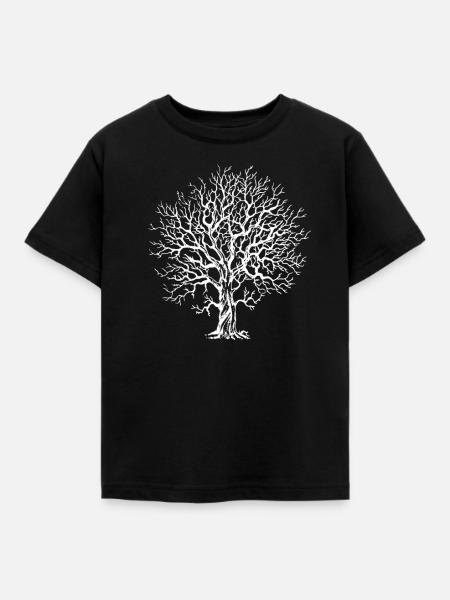 Baum Wald Eiche Buche Naturliebhaber Geschenk - Kinder T-Shirt - Schwarz