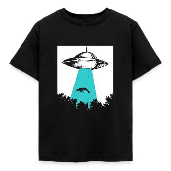 Ufo alien alien spaceship gift - Kids' T-Shirt - black - Front - AI Model Kid Female (0cm)