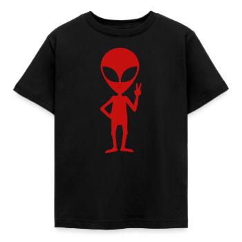 Alien alien UFO spaceship gift - Kids' T-Shirt - black - Front - AI Model Kid Female (0cm)