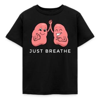 Lunge Lungenflügel Anatomie Atmen Atmung Geschenk - Kinder T-Shirt - Schwarz - Vorne - AI Model Kid Female (0cm)