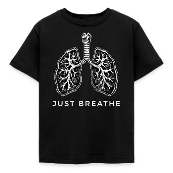 Lunge Lungenflügel Anatomie Atmen Atmung Geschenk - Kinder T-Shirt - Schwarz - Vorne - AI Model Kid Female (0cm)