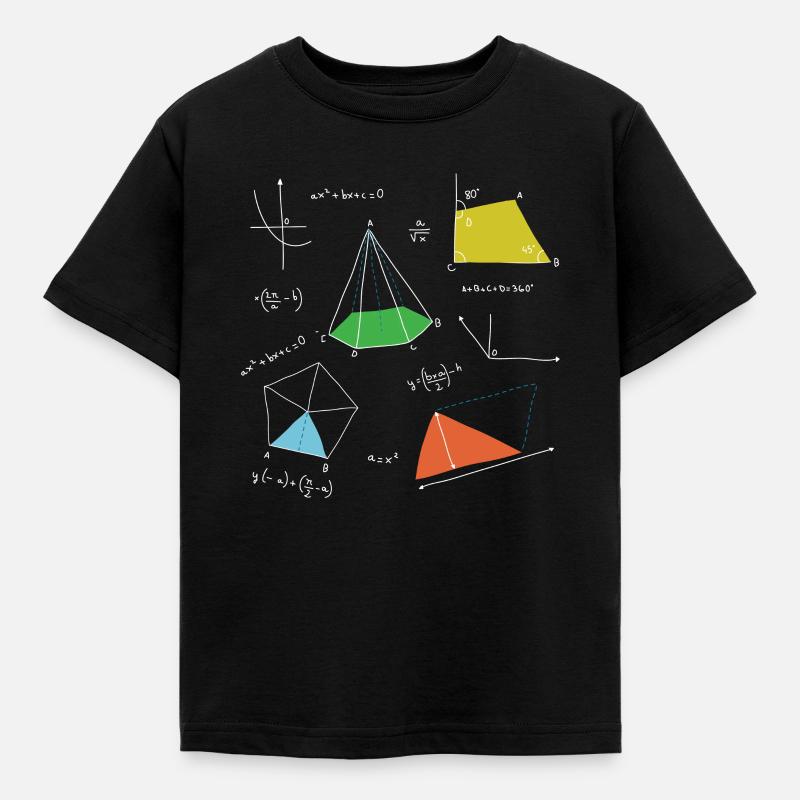 Mathematics Math Computing Numbers Algebra Formula - Kids' T-Shirt - black