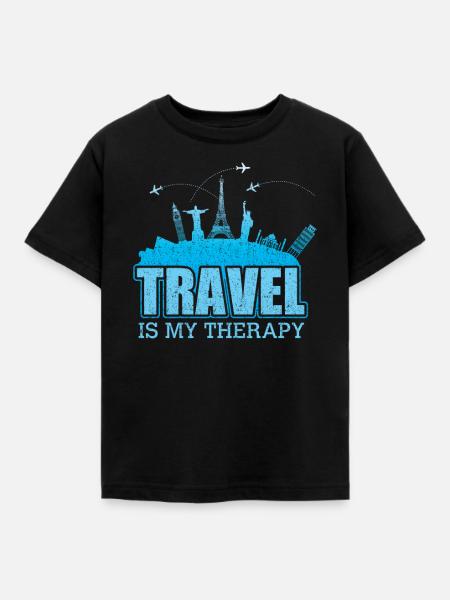 Reisen - Kinder T-Shirt - Schwarz