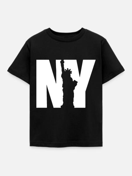 NY Statue helles Design - Kinder T-Shirt - Schwarz