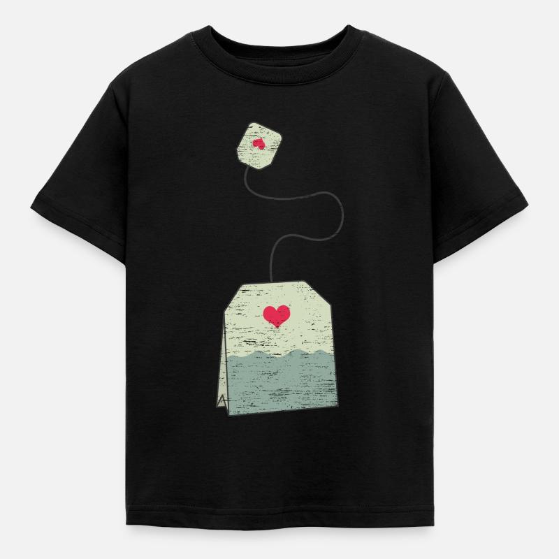 Teebeutel Geschenk Baby Schwanger Mama - Kinder T-Shirt - Schwarz