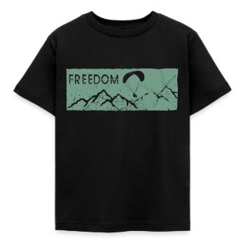 Freiheit über den Wolken I Paragliding Paragleiter - Kinder T-Shirt - Schwarz - Vorne - AI Model Kid Female (0cm)