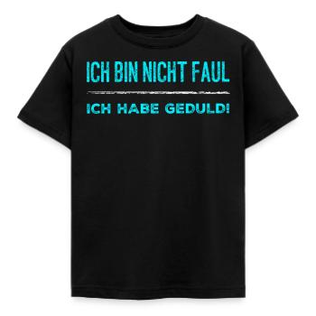 Je ne suis pas paresseux, je suis patient! - T-shirt Enfant - noir - Devant - AI Model Kid Female (0cm)