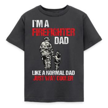 Fireman Dad Fireman Father Gift - Kids' T-Shirt - dark grey - Front - AI Model Kid Female (0cm)