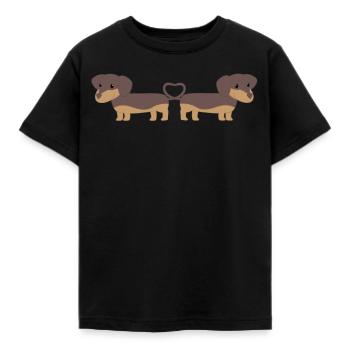 Dackel - Dackelliebe - Dachshund - Geschenk - Kinder T-Shirt - Schwarz - Vorne - AI Model Kid Female (0cm)