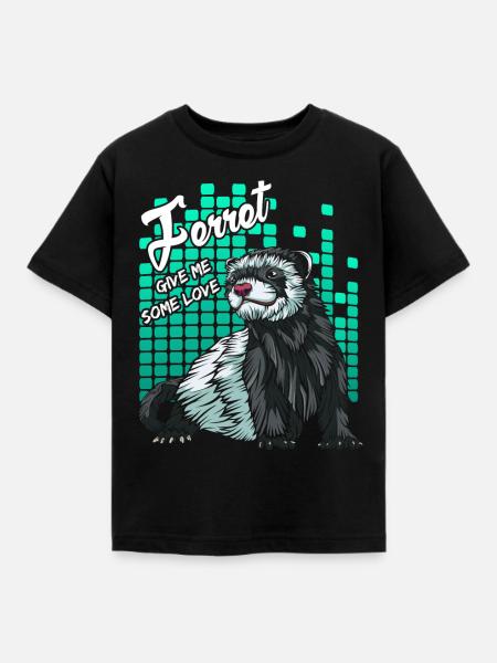 Frettchen - Kinder T-Shirt - Schwarz