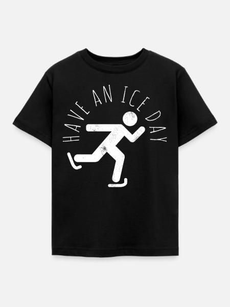 Schlittschuhlaufen Wortspiel - Kinder T-Shirt - Schwarz