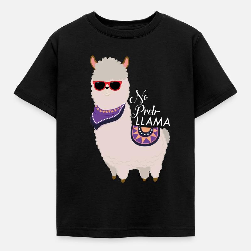 No problem - Cool alpaca llama - Kids' T-Shirt - black