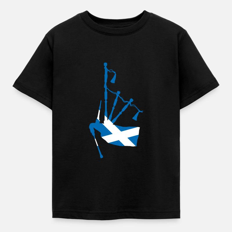 Cornemuse et drapeau écossais - T-shirt Enfant - noir