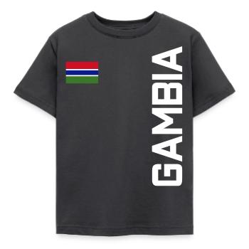 Gambia - Kinder T-Shirt - Dunkelgrau - Vorne - AI Model Kid Female (0cm)