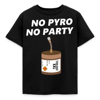 No pyro no party fireworks - Kids' T-Shirt - black - Front - AI Model Kid Female (0cm)