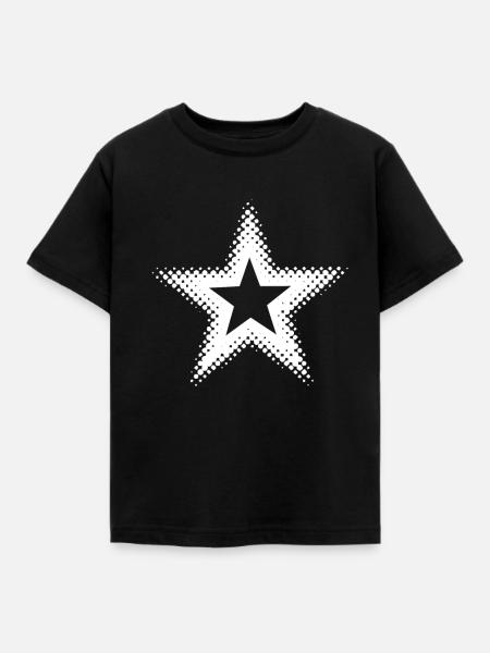 Kunstvoller Stern - - Kinder T-Shirt - Schwarz