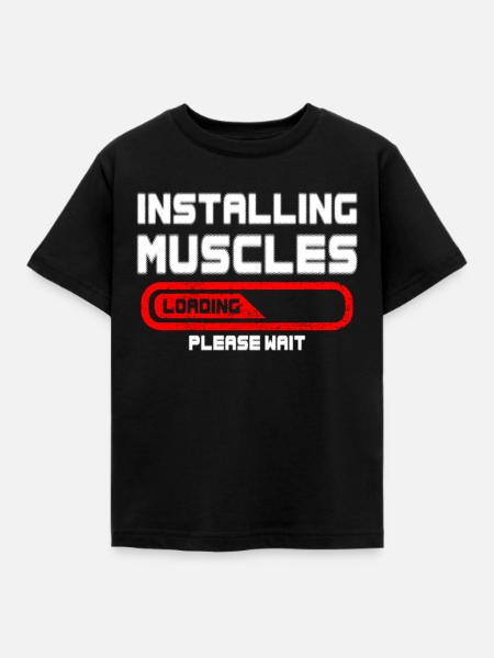 Muskeln - Kinder T-Shirt - Schwarz