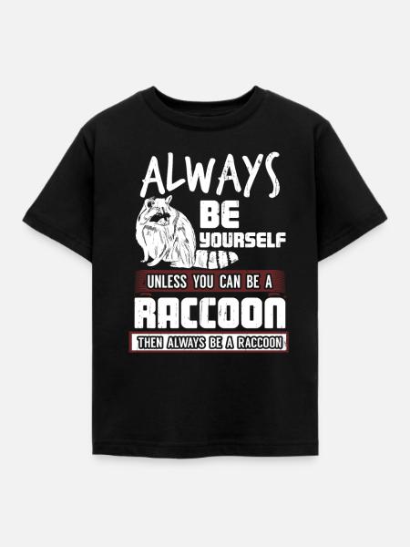 Waschbär - Kinder T-Shirt - Schwarz