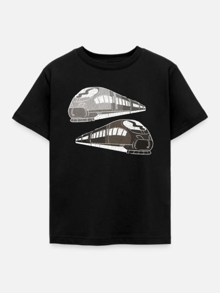 Zuege Bahn - Kinder T-Shirt - Schwarz