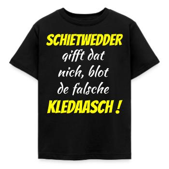 schietwetter - Kids' T-Shirt - black - Front - AI Model Kid Female (0cm)