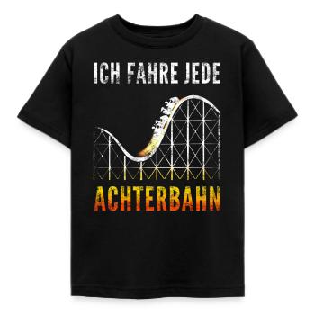 Ich fahre jede achterbahn - Kinder T-Shirt - Schwarz - Vorne - AI Model Kid Female (0cm)