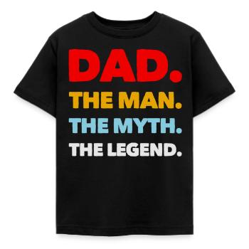 Dad,The Man,The Myth,The Legend - Kinder T-Shirt - Schwarz - Vorne - AI Model Kid Female (0cm)