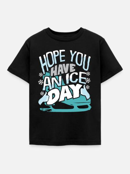 Eislaufen - Kinder T-Shirt - Schwarz