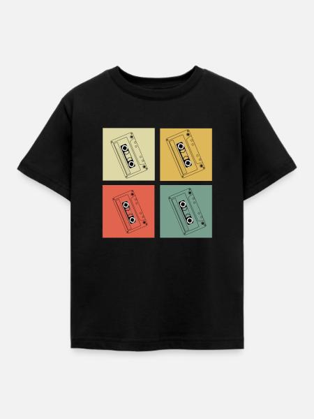 Kassette - Kinder T-Shirt - Schwarz