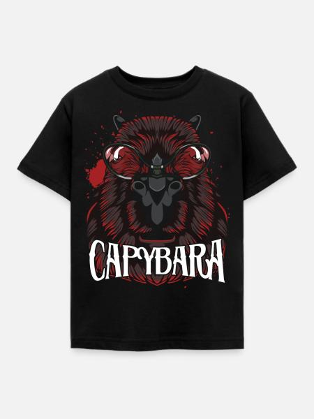 Capybara - Kinder T-Shirt - Schwarz