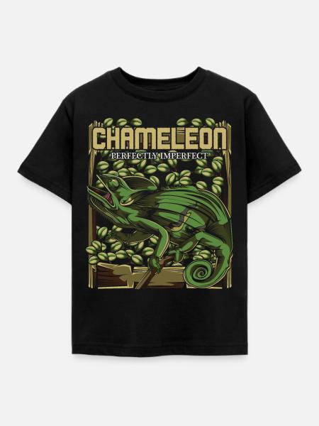 Chamäleon - Kinder T-Shirt - Schwarz