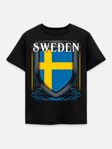 Schweden - Kinder T-Shirt - Schwarz