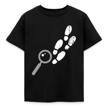 Lupe Spur verfolgen Detektiv Geschenk Kinder - Kinder T-Shirt - Schwarz - Vorne - AI Model Kid Female (0cm)