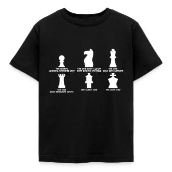 échecs - T-shirt Enfant - noir - Devant - AI Model Kid Female (0cm)