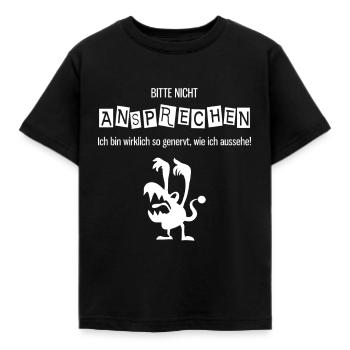 Bitte nicht ansprechen. Genervt und - Kinder T-Shirt - Schwarz - Vorne - AI Model Kid Female (0cm)