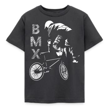 Dearadh Bronntanais Bronntanais BMX - Kids' T-Shirt - dark grey - Front - AI Model Kid Female (0cm)