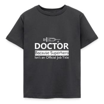 doctor - Kids' T-Shirt - dark grey - Front - AI Model Kid Female (0cm)