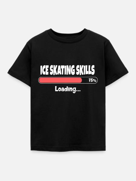 Schlittschuh - Kinder T-Shirt - Schwarz