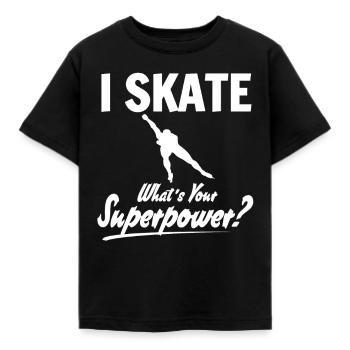 Schlittschuh - Kinder T-Shirt - Schwarz - Vorne - AI Model Kid Female (0cm)