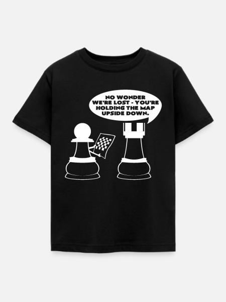 Schachbrett - Kinder T-Shirt - Schwarz