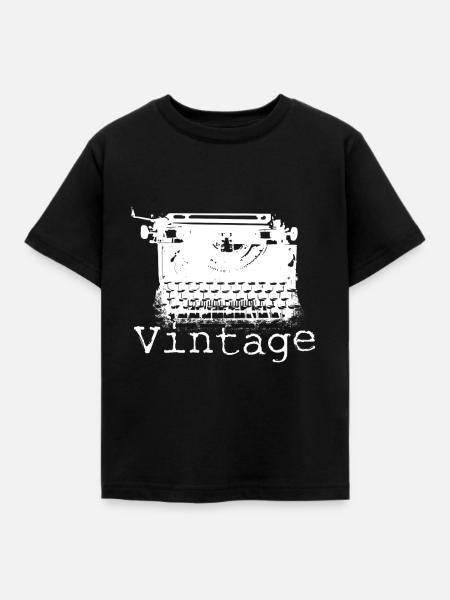Schreibmaschine Geschenk - Kinder T-Shirt - Schwarz