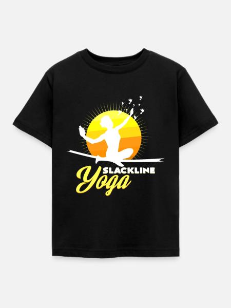 Slackline - Kinder T-Shirt - Schwarz