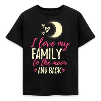 j'aime ma famille sur la lune et retour - T-shirt Enfant - noir - Devant - AI Model Kid Female (0cm)
