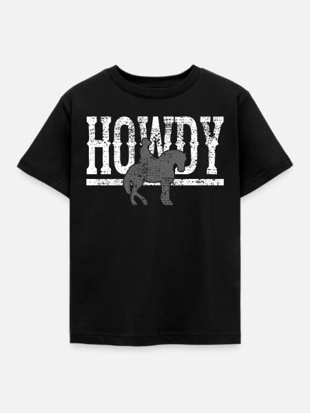 Rodeo Cowboy Howdy - Kinder T-Shirt - Schwarz